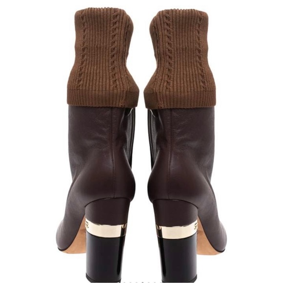 CHANEL Burgundy/Brown Kangaroo Leather & Sock Boots size 40.5 (I wear US 9) - Picture 3 of 11